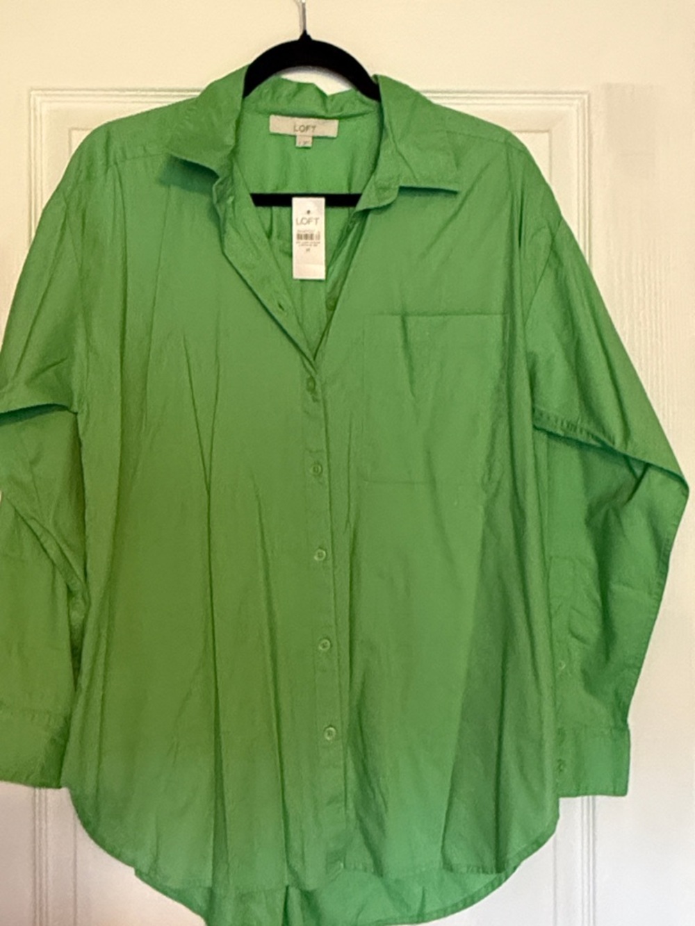 LOFT Green Button-Down Shirt